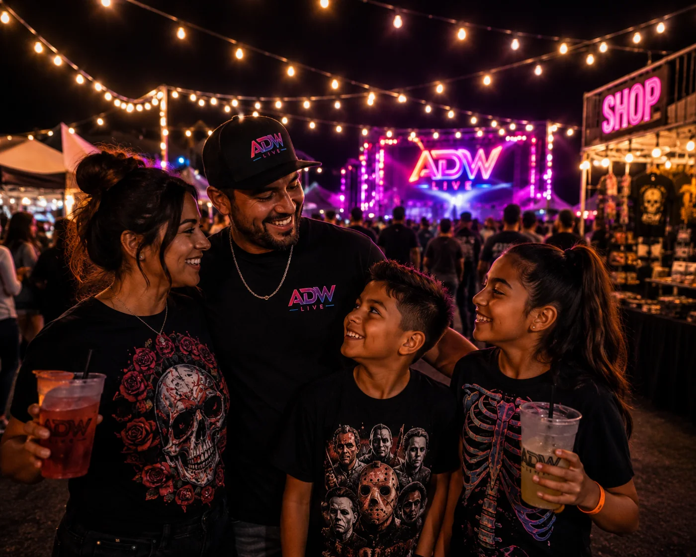 Family together at the festival