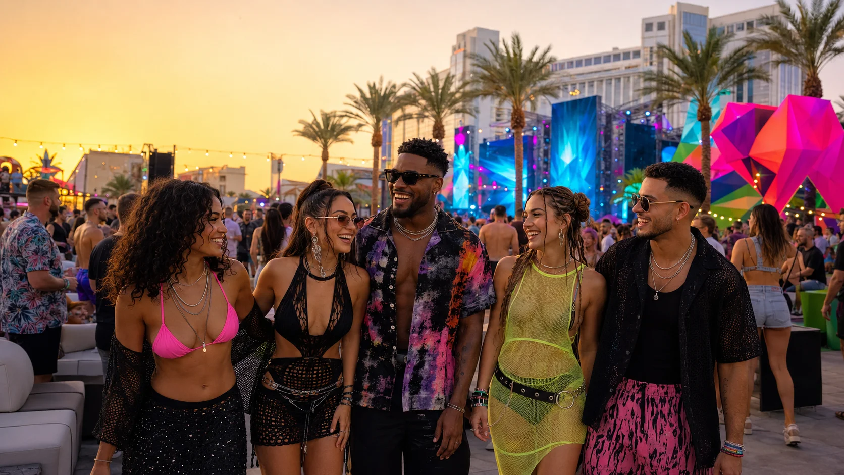ADW LIVE festival crowd at sunset
